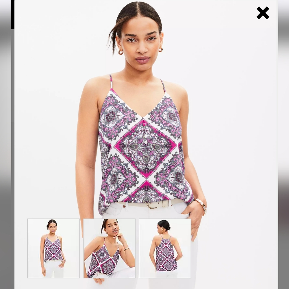 Pink and White Patterned Women's Top